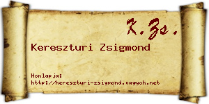 Kereszturi Zsigmond névjegykártya
